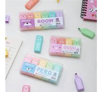 Set di 4/5/6 pennarelli piccoli con colori fluorescenti e design carino kawaii, perfetti per evidenziare, tornare a scuola, forniture scolastiche, cartoleria kawaii, colori per la scuola, pennarelli, 
