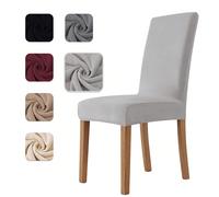 Set Di 4/6 Coprisedie Elasticizzati In Velluto Per Sala Da Pranzo, Morbidi Proteggi-Sedili Con Schienale Alto. Dona alla tua sala da pranzo un look lussuoso e accogliente! ✨Questi coprisedie sono real