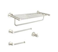 Set di 4 accessori da bagno: barra porta asciugamani da parete, porta asciugamani, portasapone, copertura per scatola di carta igienica, decorazione funzionale per la casa per bagni moderni