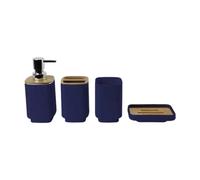 Set di 4 accessori da bagno con scarico e portasapone, pratico e moderno set da