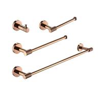 Set di 4 accessori da bagno in acciaio inox color oro rosa, con supporto per carta igienica e portasciugamani elegante per la casa, accessori per il bagno moderno