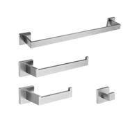 Set di 4 accessori da bagno in bronzo nero spazzolato, barra porta asciugamani a specchio lucido, porta carta igienica, gancio per accappatoio e portasciugamani, decorazione elegante e funzionale per