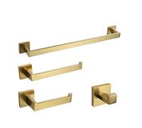 Set di 4 accessori da bagno, porta scopino per WC, porta carta, portasciugamani, dispenser di sapone, elegante decorazione per la casa per bagni moderni