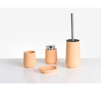 Set di 4 accessori in poliresina arancione per il bagno Suches