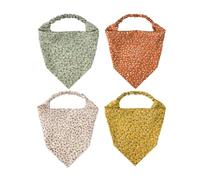 Set di 4 accessori per capelli triangolari in raso con stampa floreale Sciarpa elastica setosa donne Cappellino versatile acconciature tenuta tutta la giornata