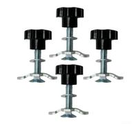 Set di 4 accessori per fissaggio carichi L con fissaggio filettato M8 x 60 mm, per binari pesanti nei settori della logistica e dei trasporti