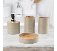 Set di 4 accessori per il bagno, dispenser di sapone decorativo per il