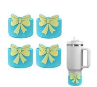 Set di 4 accessori Stanley Cup con copertura per cannuccia Stanley Cup e grazioso fiocco in silicone, manicotto di protezione riutilizzabile in silicone per Stanley Cup accessori, 30 e 40 Oz (J)