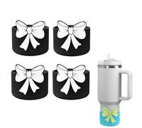 Set di 4 accessori Stanley Cup con copertura per cannuccia Stanley Cup e grazioso fiocco in silicone, manicotto di protezione riutilizzabile in silicone per Stanley Cup accessori, 30 e 40 Oz (F)