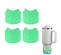 Set di 4 accessori Stanley Cup con copertura per cannuccia Stanley Cup e grazioso fiocco in silicone, manicotto di protezione riutilizzabile in silicone per Stanley Cup accessori, 30 e 40 Oz (A)
