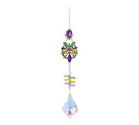 Set di 4 acchiappasole con gemme colorate, prismi arcobaleno stravaganti con ciondoli a forma di cuore, stella, croce, floreale, tonalità oro, decorazione da appendere per finestra, giardino, patio (D