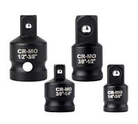 Set di 4 adattatori per bussole a percussione, convertitore riduttore in acciaio Cr-Mo, kit di conversione universale per chiave quadra, adattatore per avvitatore a percussione, cricchetto e trapano