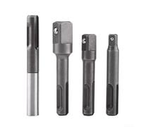 Set di 4 adattatori per punte da trapano SDS Plus, in acciaio al cromo vanadio