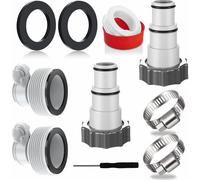 Set di 4 adattatori per tubo flessibile per piscine Intex, connettori di tipo A e B per tubi da 32 mm e 38 mm, raccordi per adattatore pompa