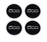 Set di 4 Adesivi Coprimozzi per Fiat 500 Abarth Punto Bravo Stilo Panda 56mm,Adesivo per Pneumatici Badge Trim Styling Accessori,Black