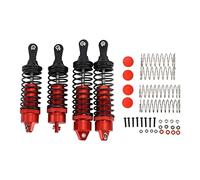 Set di 4 Ammortizzatori Anteriori e Posteriori RC di qualità Premium con Molla Elastica per Auto 1/10, Realizzati in Lega di Alluminio e Plastica (Rosso)