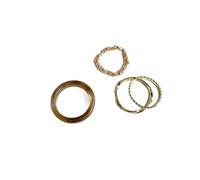 Set di 4 anelli con perline geometriche irregolari, in resina, stile retrò, elastici per nocche, gioielli per donne, regali alla moda per feste