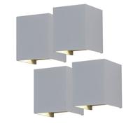 Set di 4 applique LED veranda ALU UP DOWN lampade luce orientabile