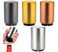 Set di 4 apribottiglie premium push & pull, apribottiglie per birra, in acciaio inox, effetto acciaio inox, per uomini, idea regalo per San Valentino, compleanno, festa