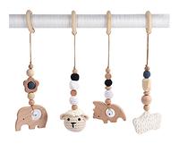 Set di 4 archi da gioco in legno per neonati, massaggiagengive per bambini, giocattolo da ginnastica per bambini (D)