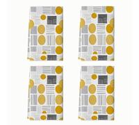 Set di 4 asciugamani da cucina circolari, linea moderna geometrica a spirale N/a in microfibra gialla ad asciugatura rapida, per asciugare la cucina, decorazione per la casa festiva, 40,6 x 61 cm