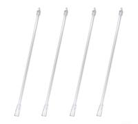 Set di 4 aste in acrilico per tende da 30,5 cm, con ganci per regolazione rapida