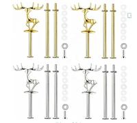 Set di 4 aste per alzate, da 2 a 3 livelli, asta in metallo con trapano, asta per torta nuziale, cupcakes, macaron, ciambella, muffin, frutta e feste