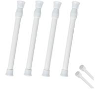 Set di 4 aste telescopiche bianche da 30 a 50 cm di lunghezza, non sono necessari attrezzi per appendere tende, fodere doccia, armadi, design sottile in PVC