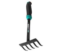 Set di 4 attrezzi da giardino con pala, rastrello e utensile a mano robusto per aiuole, vasi di fiori, serra, travaso e zaino da esterno per lavori di giardinaggio
