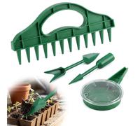 Set di 4 ausili per la semina, seminatrice precisa per ortaggi da giardino | Pratico set da giardino con seminatrice, bacchetta e aiuto per piantare da giardino per semina precisa e piantare facilmente