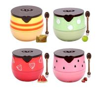 Set di 4 balsami per labbra al miele e fragola, vasetto di miele, maschera per labbra alla fragola, esfoliante, idratante, vasetto di miele, umidità 24 ore, riparazione rughe