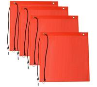 Set di 4 bandiere di avvertimento rosse, 30 x 30 cm, bandiera rossa, bandiera di avvertimento rossa con corda elastica fibbie in rame per il trasporto, il rimorchio per la bicicletta, la barca e