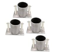 Set di 4 basi per pali in acciaio inox, fissaggio rotondo per ponti, recinzioni e pergolati, compatibile con pali di diametro 25 mm, ideale per dimensioni da 60 a 100 mm