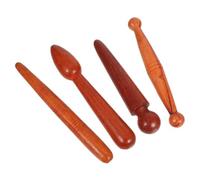 Set di 4 Bastoncini da Massaggio in Legno per Punti di Pressione | Uso Manuale, Marrone, per Massaggio Tradizionale Cinese a Casa, Strumenti Compatti per Trattamento Preciso