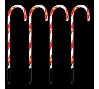 Set di 4 bastoncini di zucchero da giardino con 32 LED bianchi