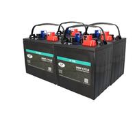 Set di 4 batterie a trazione profonda da 6 V 225 Ah, a ciclo profondo, resistente ai cicli e robuste, per golf cart, macchine di pulizia e ponti elevatori, UTL, compatibile con Trojan T-105/T-105 Plus