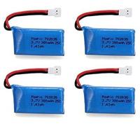 Set di 4 batterie LiPo 3.7V 380mAh per HUBSAN X4 & JXD 385 - Accessori per dr...