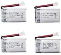 Set di 4 batterie LiPo da 3,7 V 720 mAh per droni Syma X5, Wltoys F949, RC