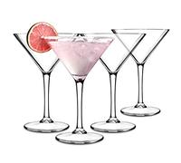 Set di 4 bicchieri da Martini da 220 ml, per cocktail, Martini, feste, a forma di V, classici, Martini, moctail, espresso, bevande fredde, bicchieri da portata per feste, bar, ristoranti, pub