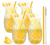 Set di 4 bicchieri di ananas, da 480 ml, in ananas, trasparente, per feste, da cocktail, riutilizzabili, per la casa, i ristoranti e le feste