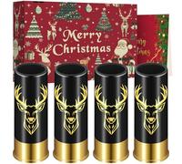 Set di 4 bicchierini da shot in plastica a forma di testa di cervo, con scatola regalo di Natale, 12 GA, regalo per caccia al cervo, bicchieri da shot per feste di nozze, piccoli bicchierini per