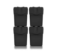 Set di 4 bidoni raccolta KEDEN SORTIBOX 100% plastica, nero, 80L