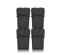 Set di 4 bidoni raccolta KEDEN SORTIBOX per il riciclaggio, nero, 100L