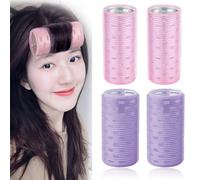 Set di 4 bigodini magici per arricciare le mani, stile coreano, effetto minimizzante per il viso, morbidi, frangi, lati, ricci naturali (diametro 4/5 cm)
