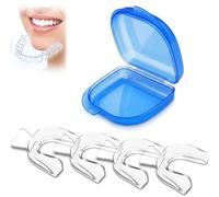 Set di 4 binari per crunch per la notte, per la notte, per il russamento e per la morsa dei denti, trasparenti, per uomini e donne, incolore