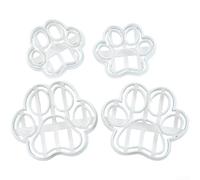 Set di 4 biscotti a forma di zampa di cane e gatto, strumenti di cottura in PP per alimenti per biscotti al burro, dolcetti per panini, stampi da cucina facili da premere e pulire