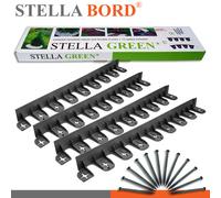 Set Di 4 Bordure Per Prato Nero O Verde 4,5x8x80 Cm + 12 Picchetti Per Giardino