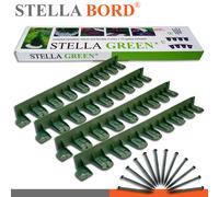 Set Di 4 Bordure Per Prato Verde 4,5 X 8 X 80 CM + 12 Picchetti Per Giardino