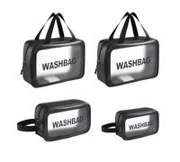 Set di 4 borse da spiaggia trasparenti impermeabili da donna, organizer da viaggio e cosmetici, in PVC, per sport, nuoto, articoli da toeletta, campeggio, picnic, C