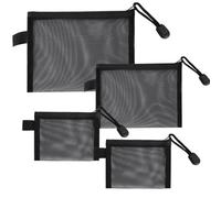 Set di 4 Borse Organizer da Viaggio,Beauty Case in Rete con Cerniera in 3 Misure mini organizer per trucchi Borsa per Cosmetici Accessori Articoli da Toeletta Mini Pochette Portatile per Donna